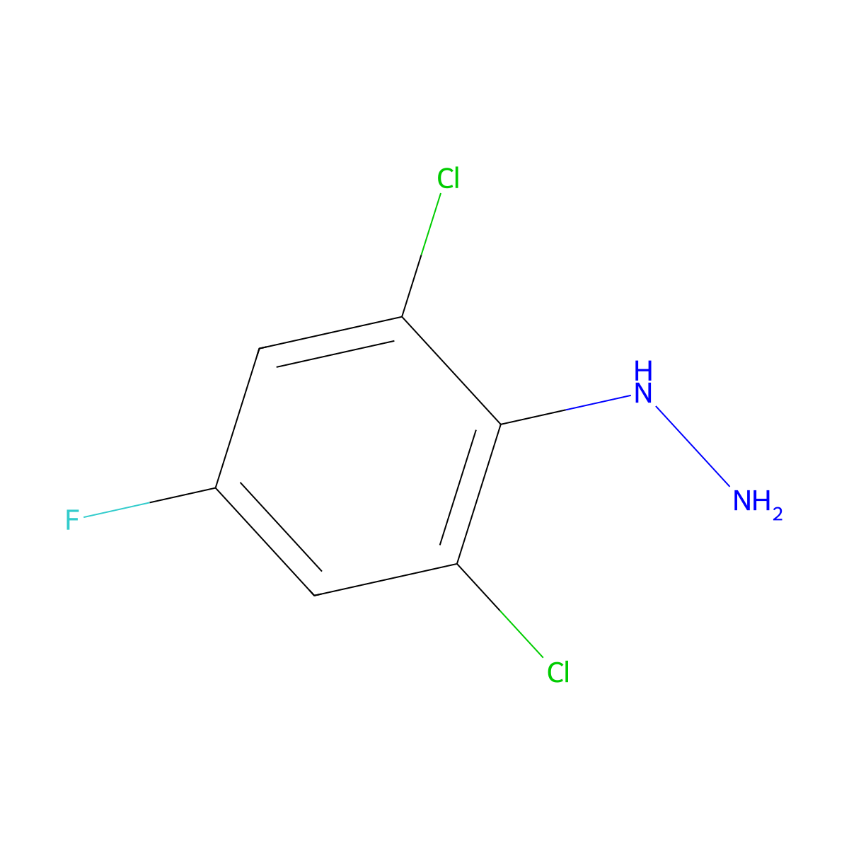 (2,6-Dichloro-4-fluorophenyl)hydrazine molecular structure, CAS 119453-09-7