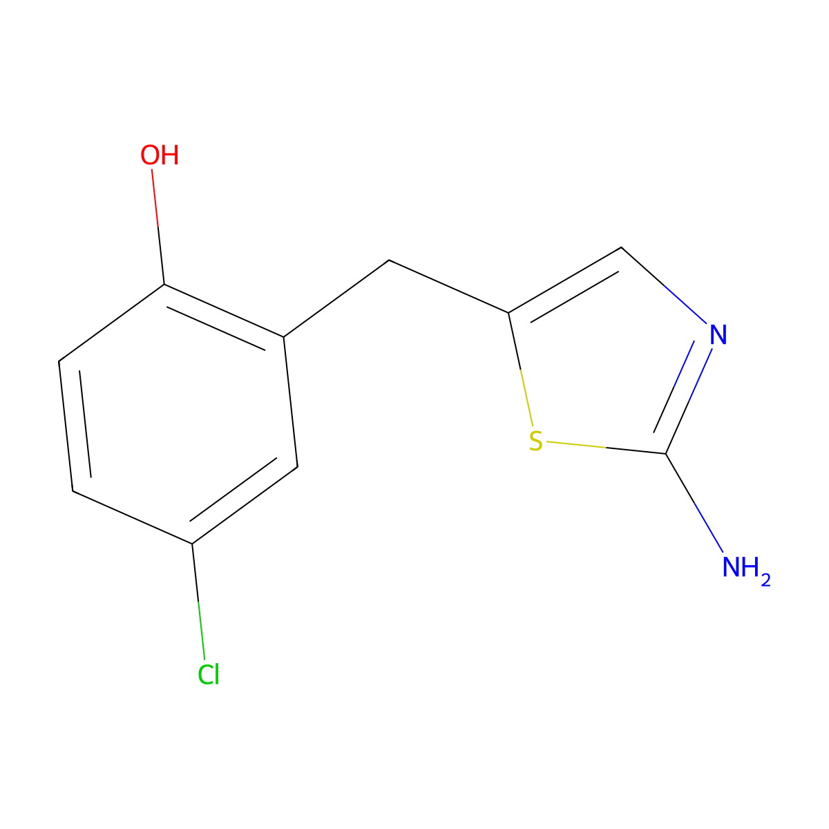 2-[(2-Amino-1,3-thiazol-5-yl)methyl]-4-chlorophenol molecular structure, CAS 1194551-76-2