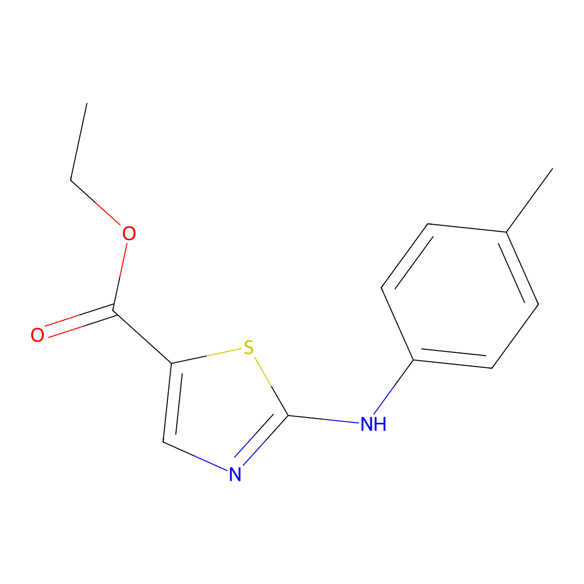 Ethyl 2-[(4-methylphenyl)amino]-1,3-thiazole-5-carboxylate molecular structure, CAS 1194552-16-3