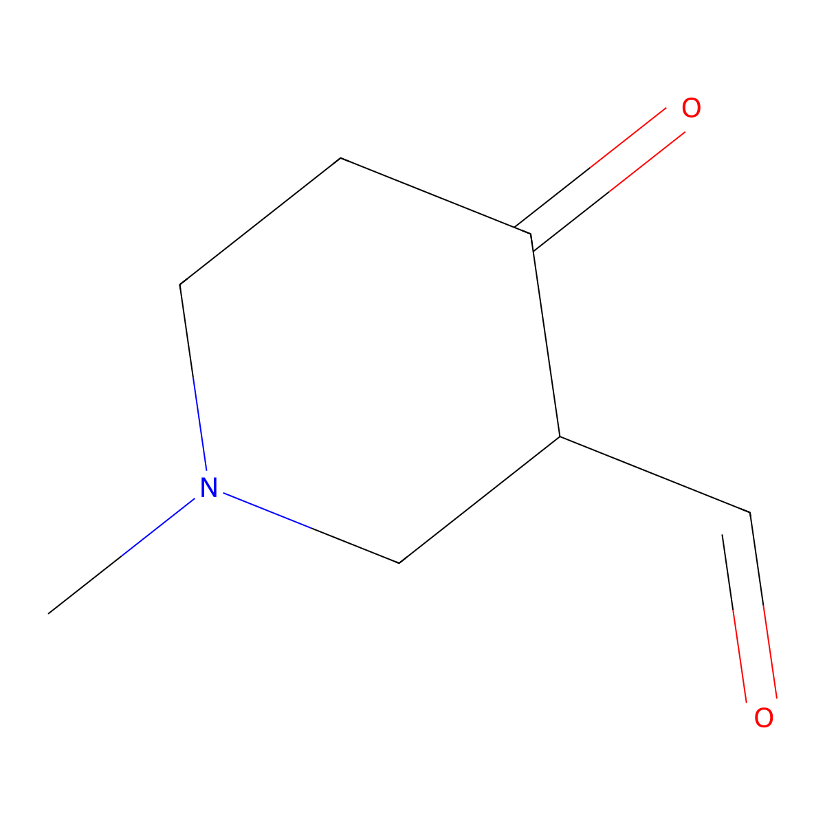 1-Methyl-4-oxopiperidine-3-carbaldehyde molecular structure, CAS 1194575-07-9