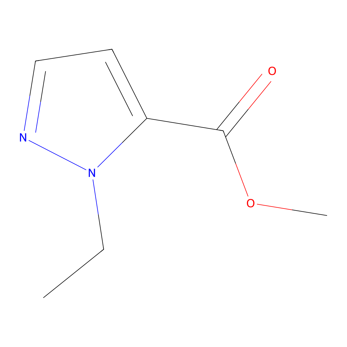 Methyl 1-ethyl-1H-pyrazole-5-carboxylate molecular structure, CAS 119458-46-7
