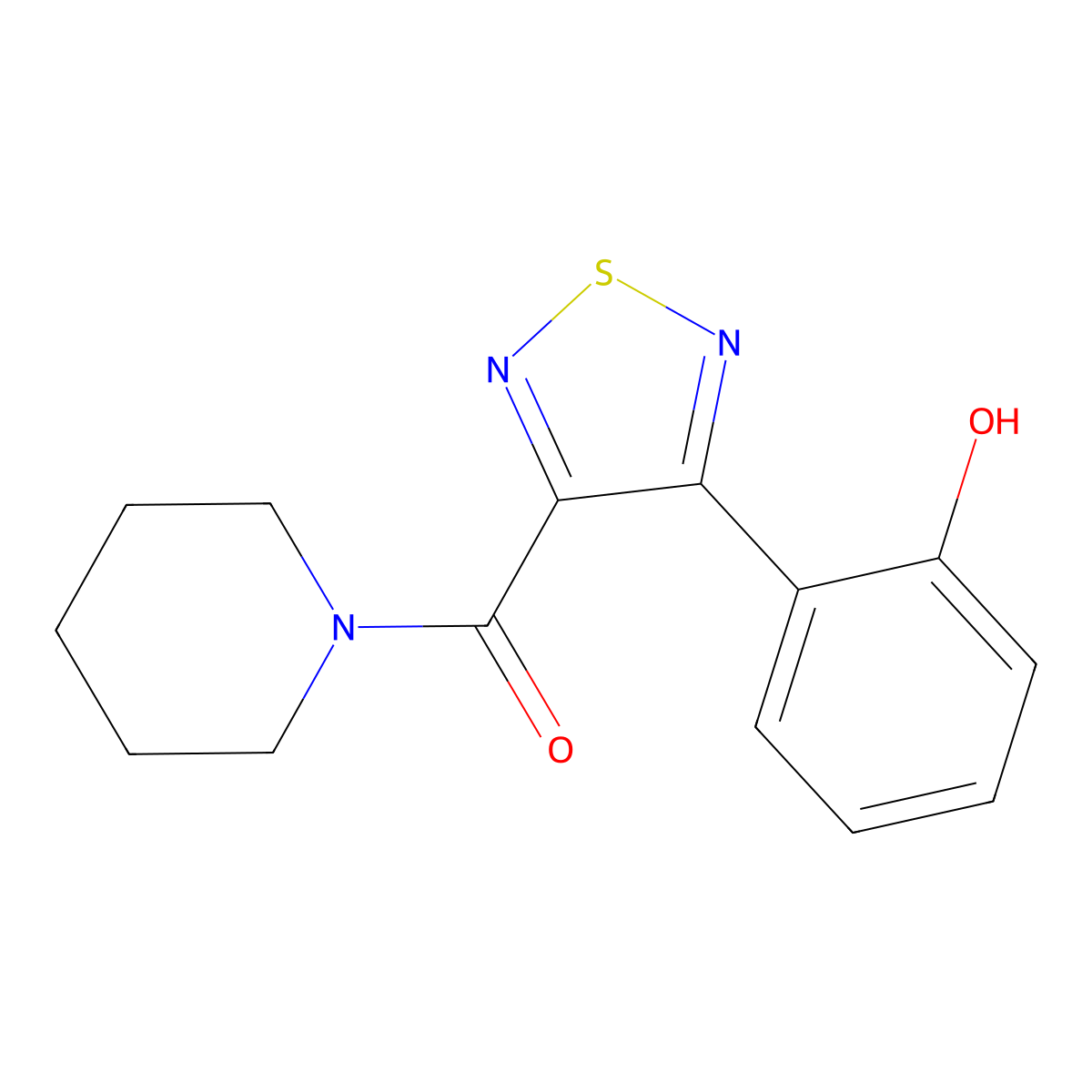 (4-(2-Hydroxyphenyl)-1,2,5-thiadiazol-3-yl)(piperidin-1-yl)methanone molecular structure, CAS 119458-66-1