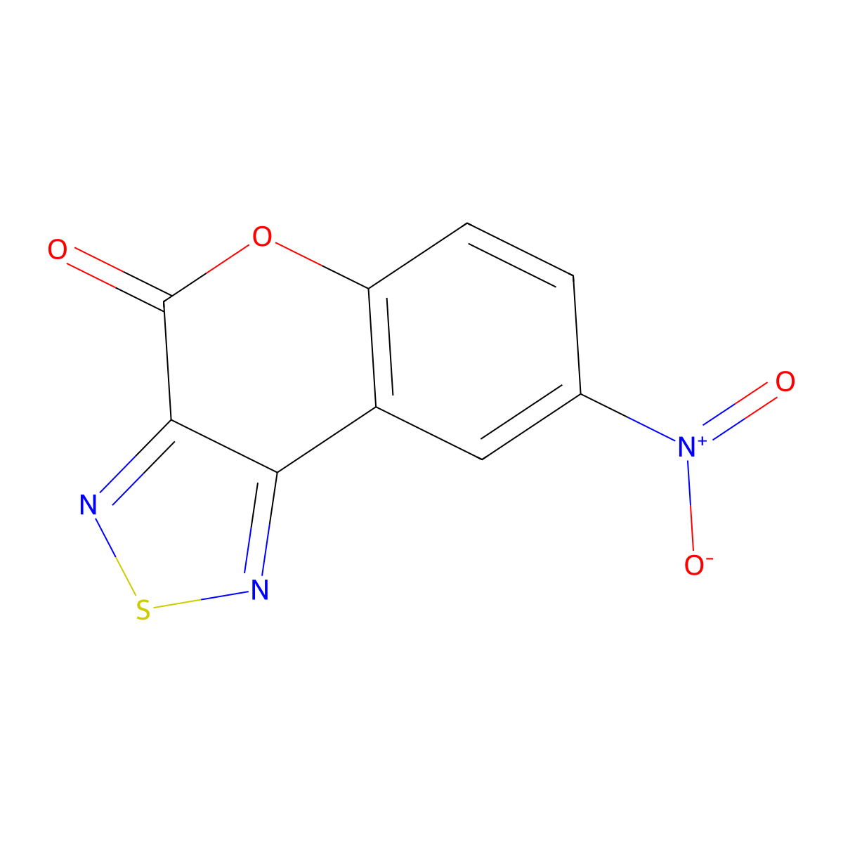 8-Nitrochromeno[3,4-c][1,2,5]thiadiazol-4-one molecular structure, CAS 119458-69-4