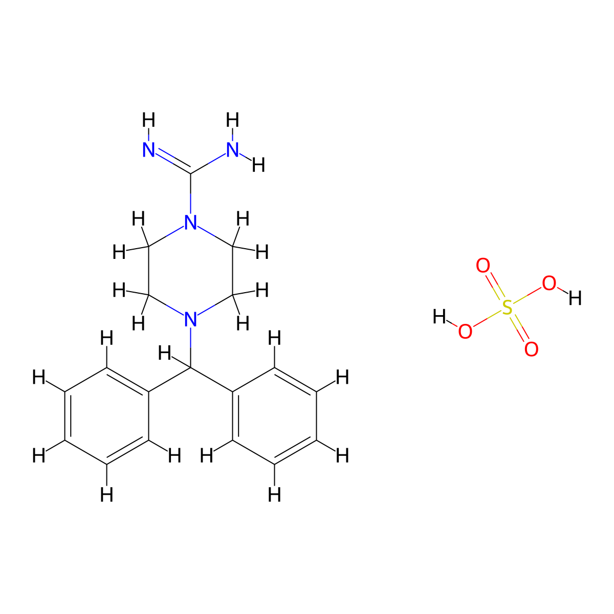 4-(Diphenylmethyl)piperazine-1-carboximidamide sulfate molecular structure, CAS 1194681-57-6