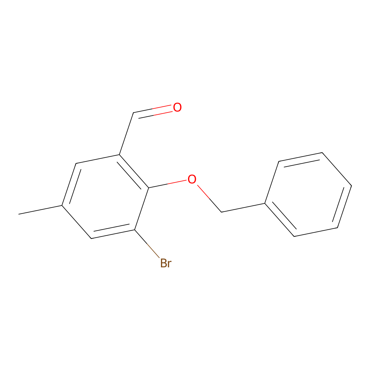 3-Bromo-5-methyl-2-(phenylmethoxy)benzaldehyde molecular structure, CAS 1194683-48-1