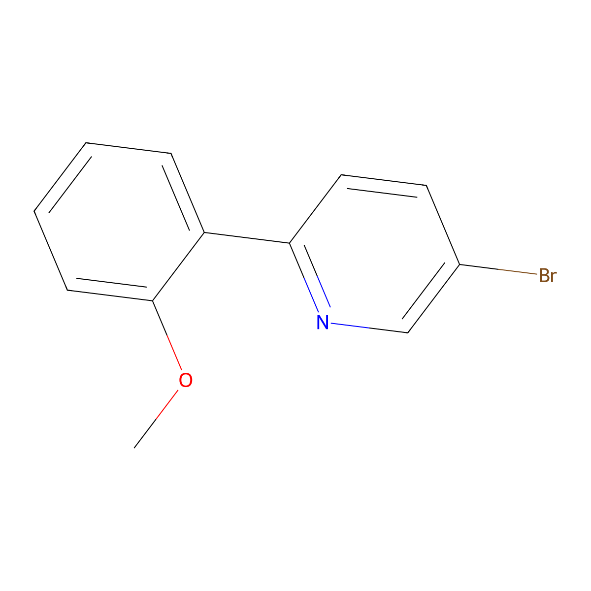 5-Bromo-2-(2-methoxyphenyl)pyridine molecular structure, CAS 1194683-55-0