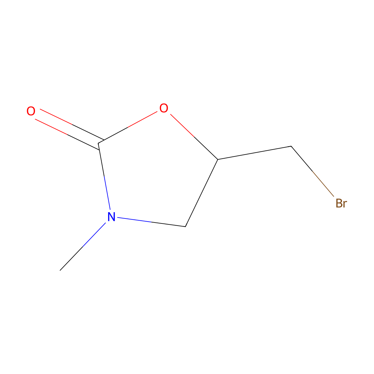 5-(Bromomethyl)-3-methyl-1,3-oxazolidin-2-one molecular structure, CAS 1194710-09-2
