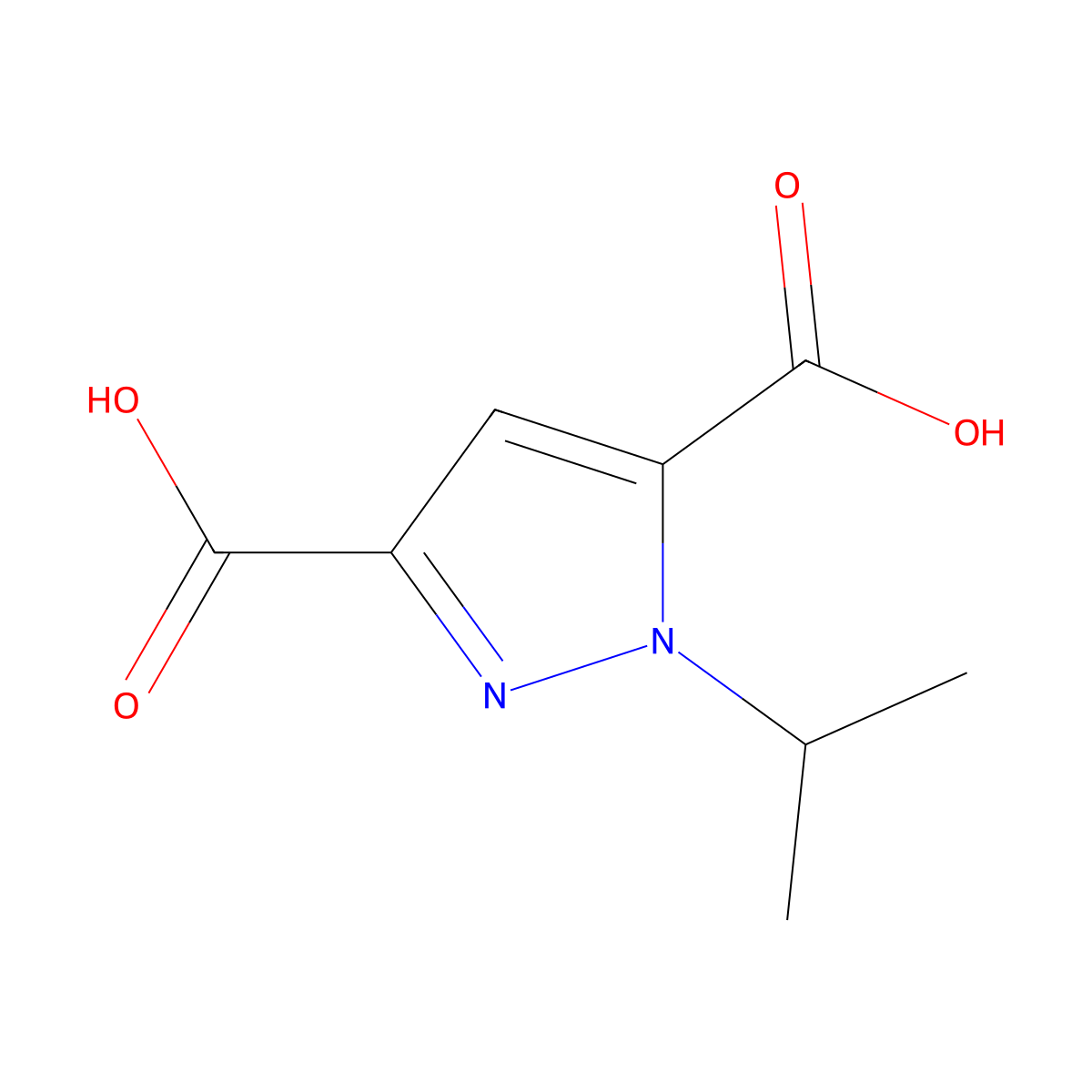 1-Isopropyl-1H-pyrazole-3,5-dicarboxylic acid molecular structure, CAS 1194726-38-9