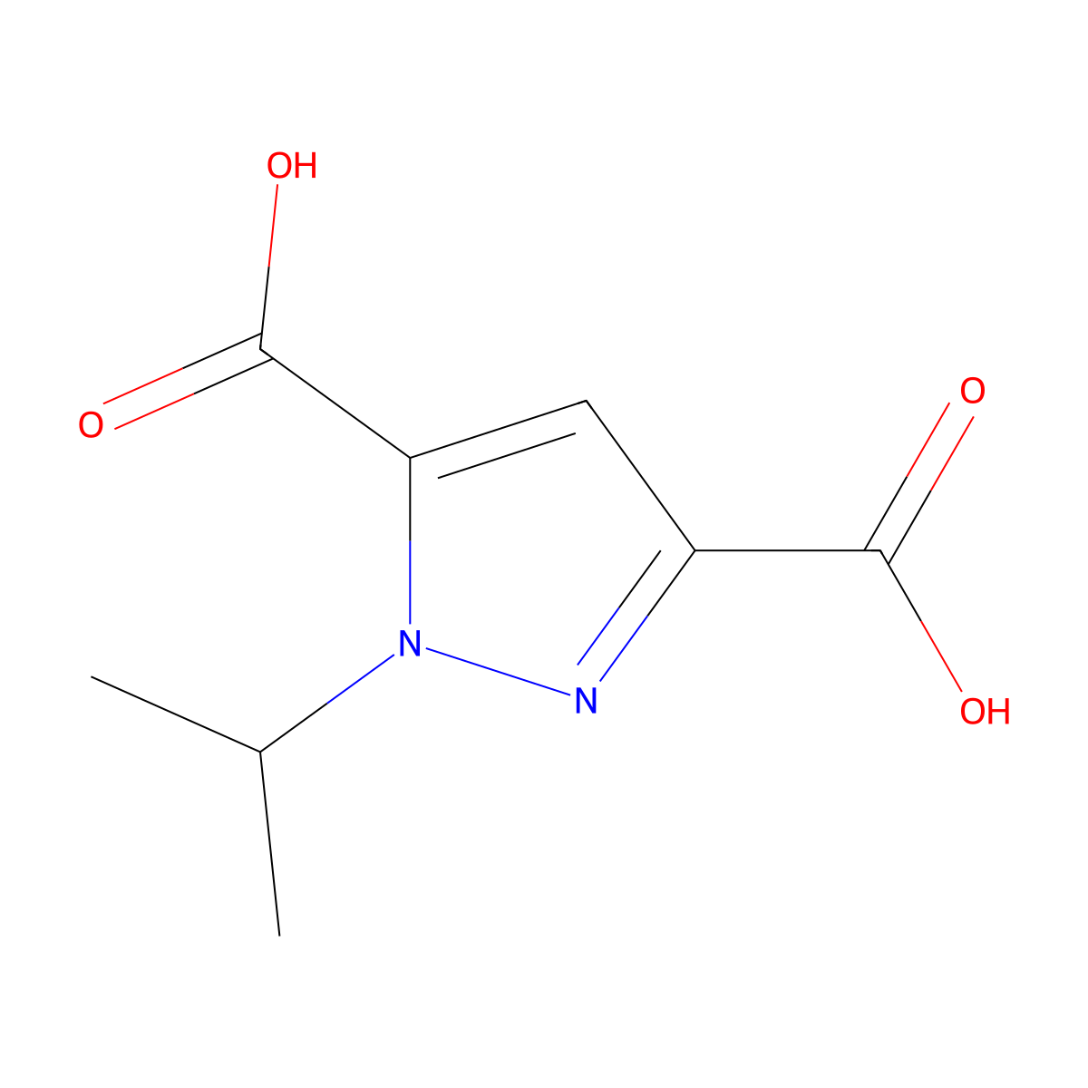 1-Isopropyl-1H-pyrazole-3,5-dicarboxylic acid molecular structure, CAS 1194726-38-9