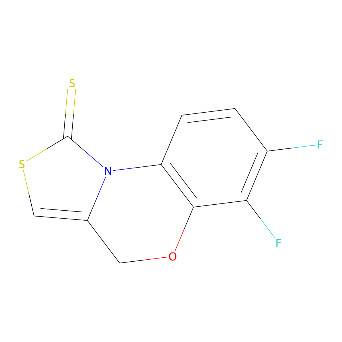 6,7-Difluorobenzo[B]thiazolo[3,4-D][1,4]oxazine-1(4H)-thione molecular structure, CAS 119474-31-6