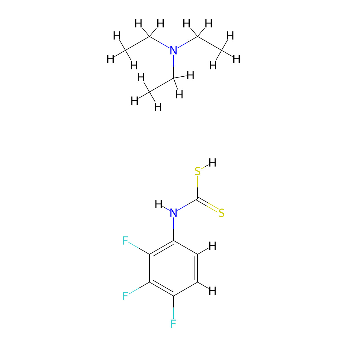 N,N-Diethylethanamine;(2,3,4-trifluorophenyl)carbamodithioic acid molecular structure, CAS 119474-39-4