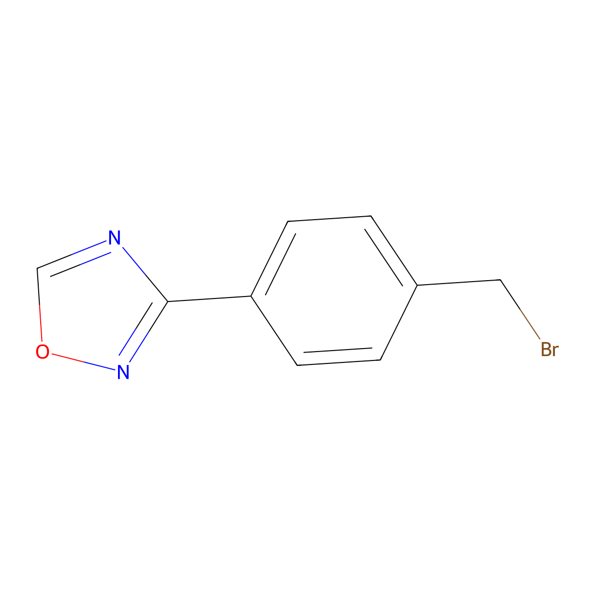 3-(4-(Bromomethyl)phenyl)-1,2,4-oxadiazole molecular structure, CAS 1194753-61-1