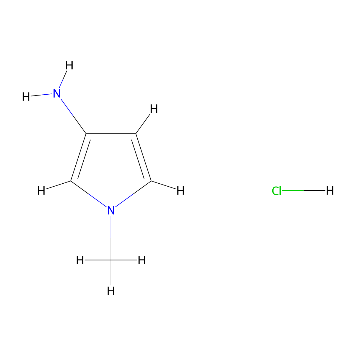 1-Methyl-1H-pyrrol-3-amine hydrochloride molecular structure, CAS 1194757-83-9