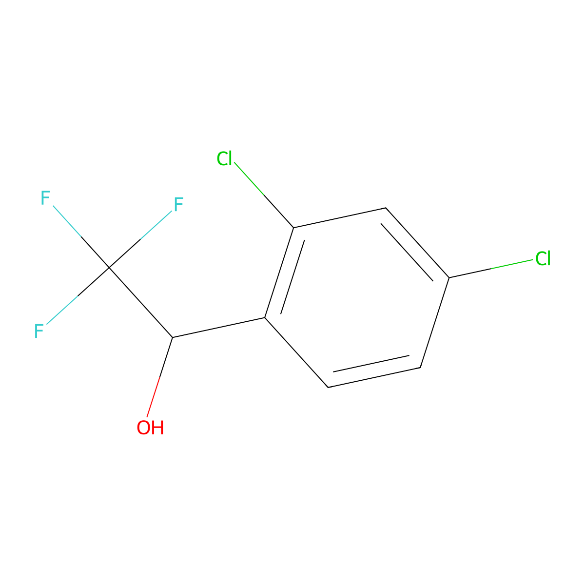 1-(2,4-Dichlorophenyl)-2,2,2-trifluoroethan-1-ol molecular structure, CAS 1194760-60-5