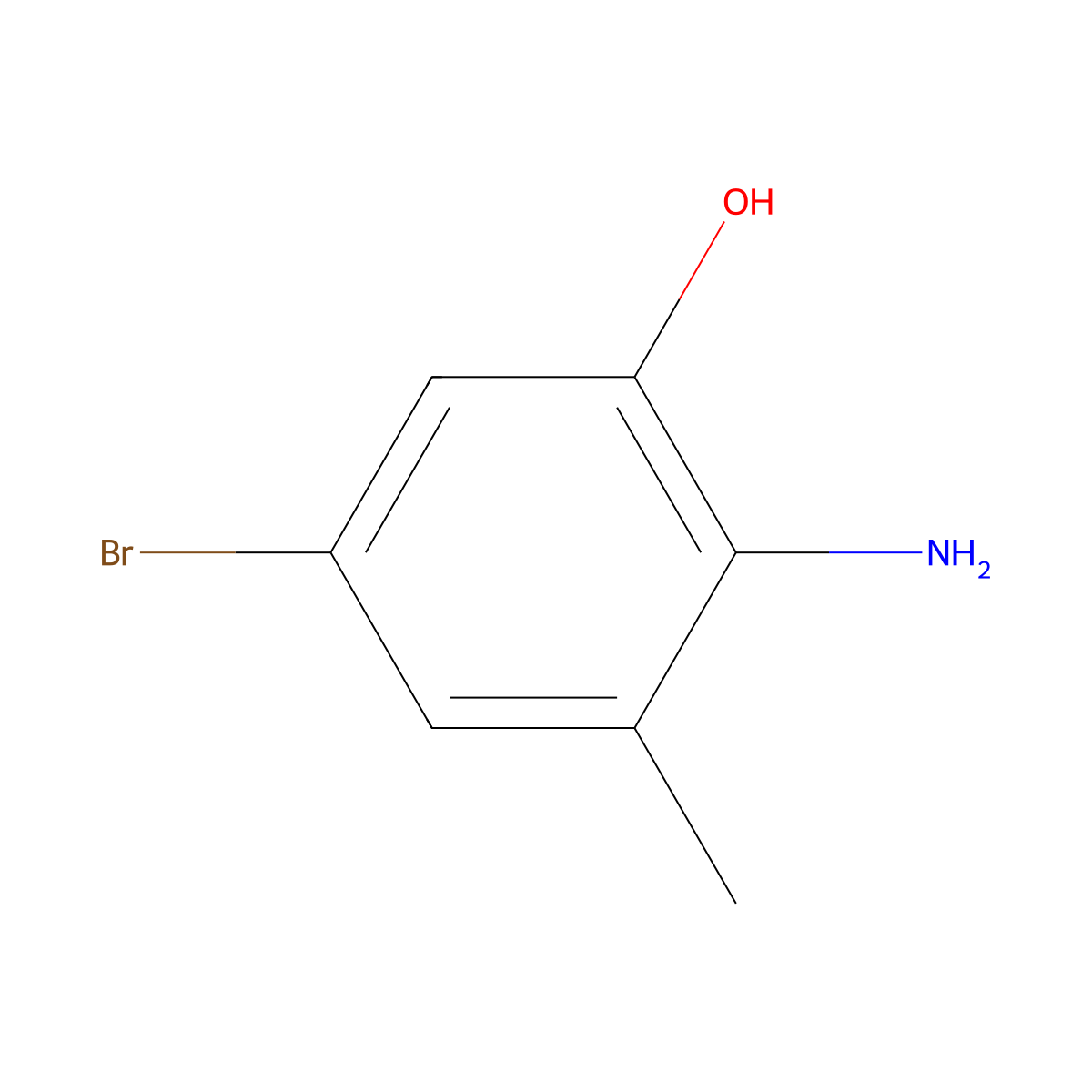 2-Amino-5-bromo-3-methylphenol molecular structure, CAS 1194760-84-3
