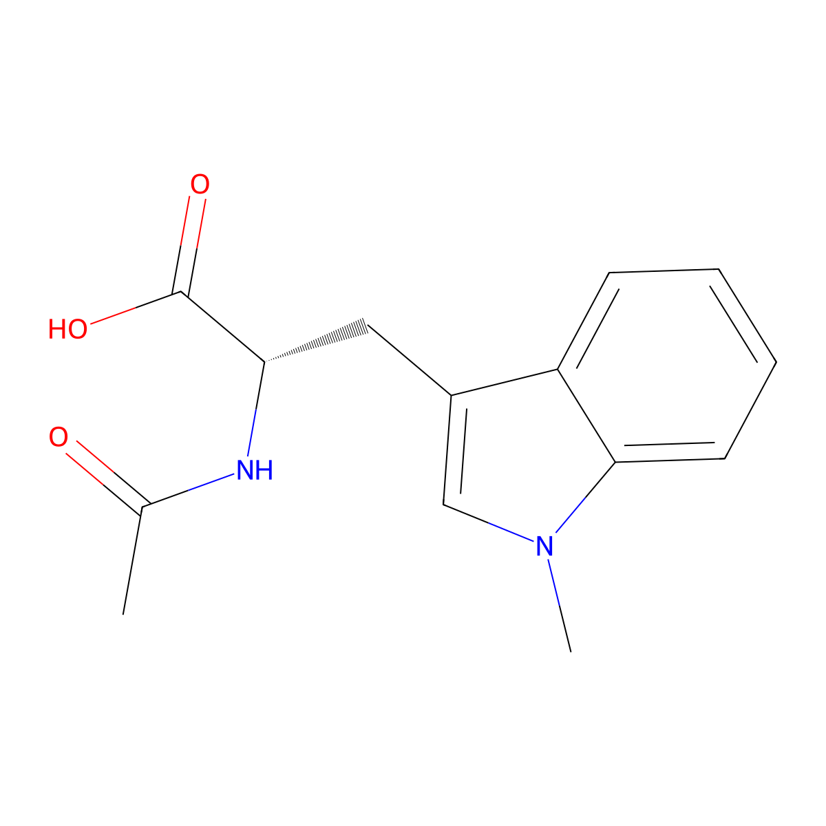 (2S)-2-acetamido-3-(1-methyl-1H-indol-3-yl)propanoic acid molecular structure, CAS 1194767-38-8