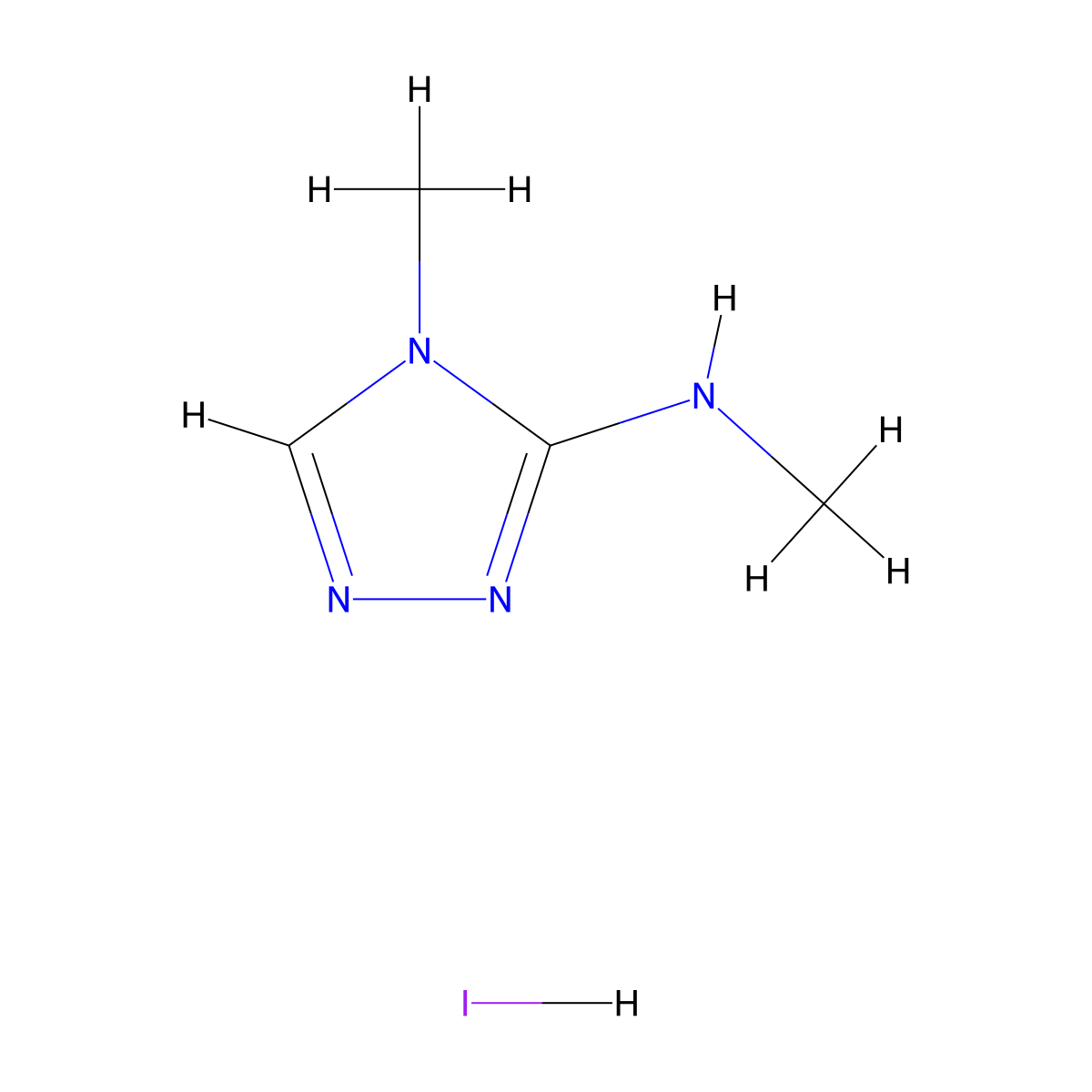 N,4-dimethyl-4H-1,2,4-triazol-3-amine hydroiodide molecular structure, CAS 1194777-33-7