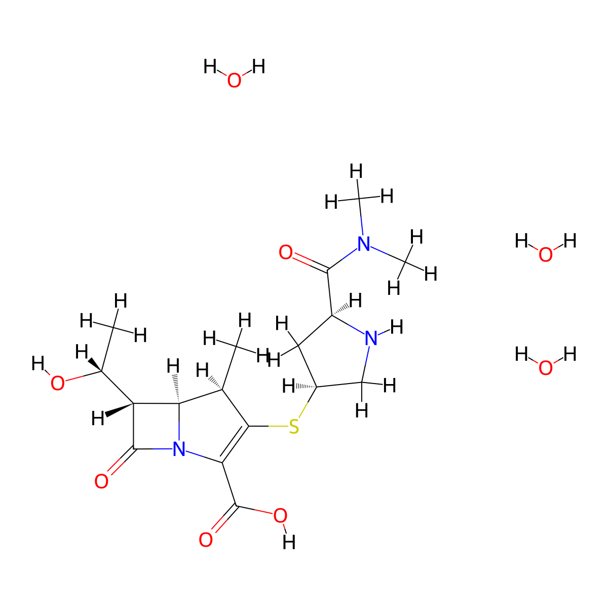Meropenem Trihydrate molecular structure, CAS 119478-56-7