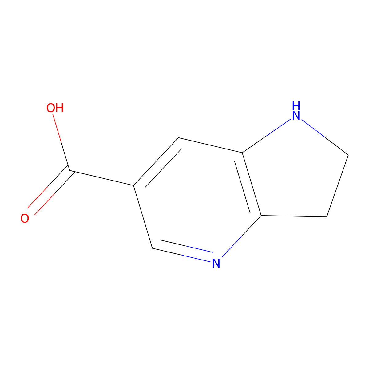 1H,2H,3H-Pyrrolo[3,2-B]pyridine-6-carboxylic acid molecular structure, CAS 1194796-77-4