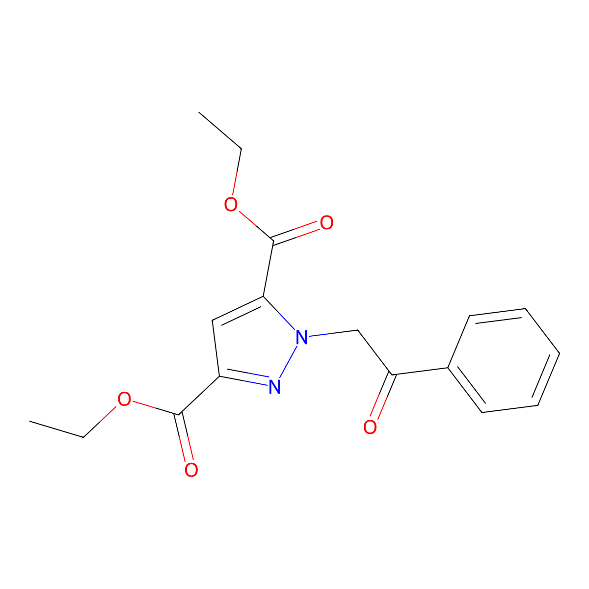 diethyl 1-(2-oxo-2-phenylethyl)-1H-pyrazole-3,5-dicarboxylate molecular structure, CAS 1194797-29-9