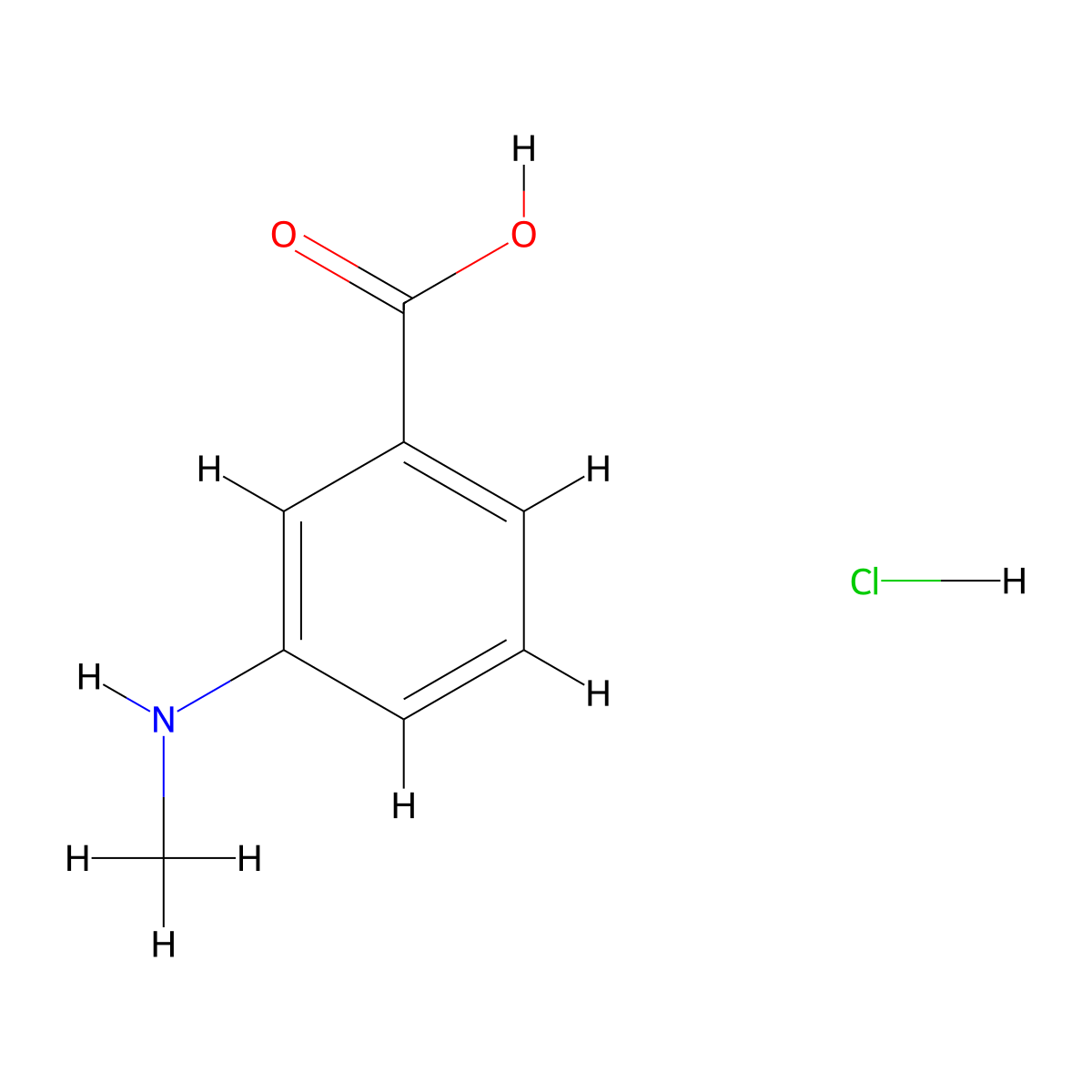 3-(Methylamino)benzoic acid hydrochloride molecular structure, CAS 1194804-60-8