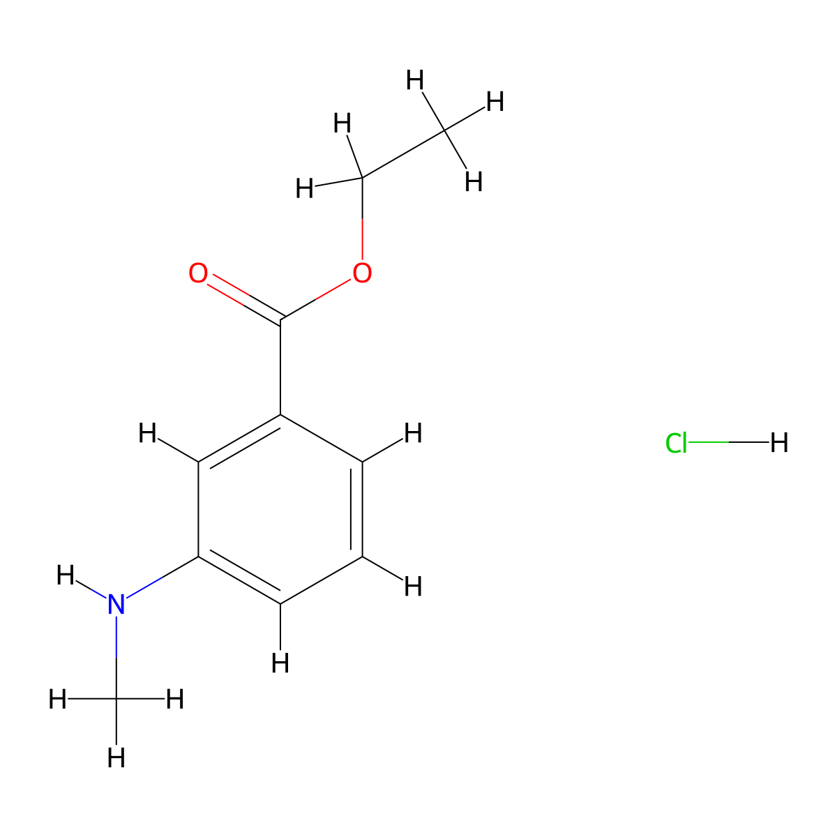 Ethyl 3-(methylamino)benzoate hydrochloride molecular structure, CAS 1194810-76-8