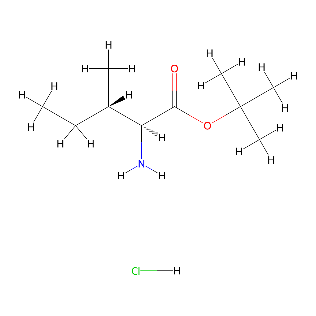 tert-Butyl isoleucinate--hydrogen chloride (1/1) molecular structure, CAS 119483-46-4
