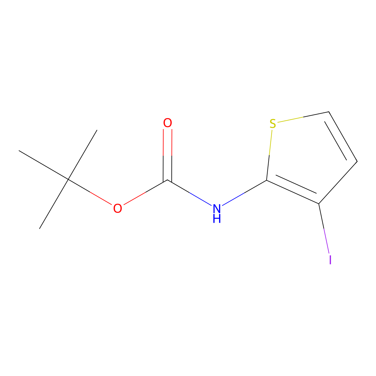 Carbamic acid, (3-iodo-2-thienyl)-, 1,1-dimethylethyl ester molecular structure, CAS 119485-56-2