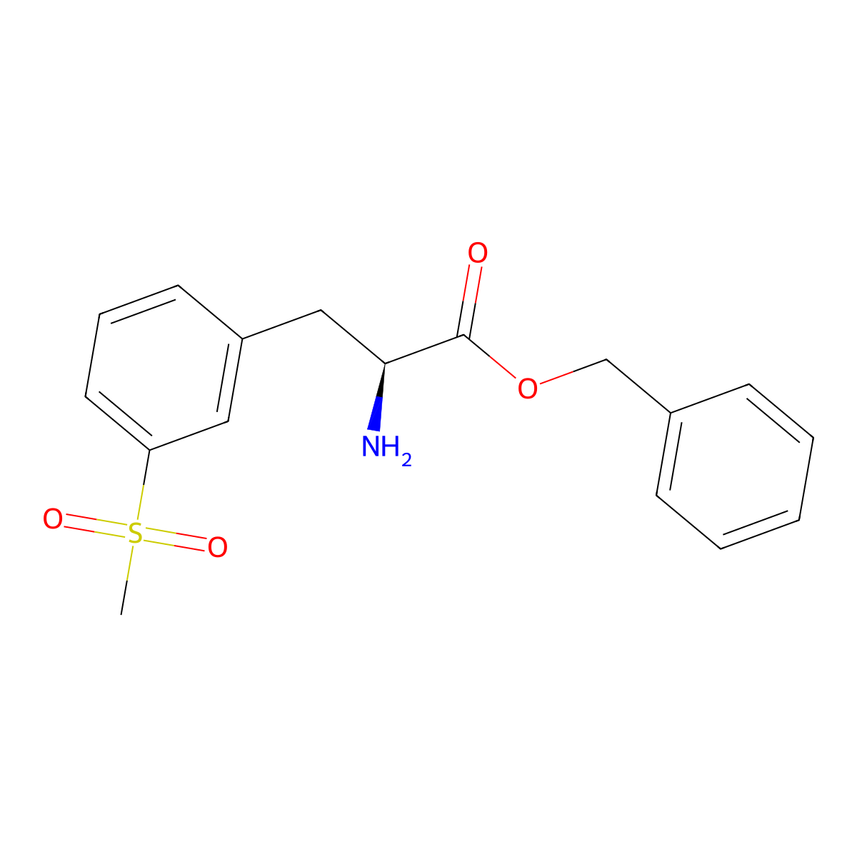 benzyl (S)-2-amino-3-(3-(methylsulfonyl)phenyl)propanoate molecular structure, CAS 1194864-16-8