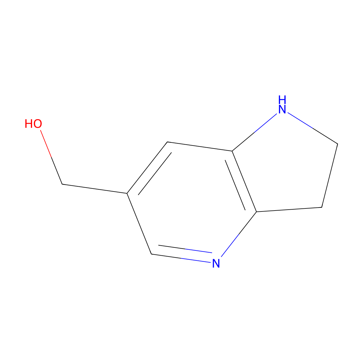 {1H,2H,3H-pyrrolo[3,2-b]pyridin-6-yl}methanol molecular structure, CAS 1194869-43-6
