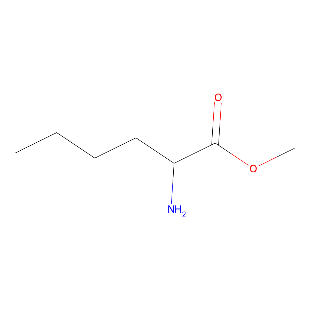 D-Norleucine methyl ester molecular structure, CAS 119490-22-1