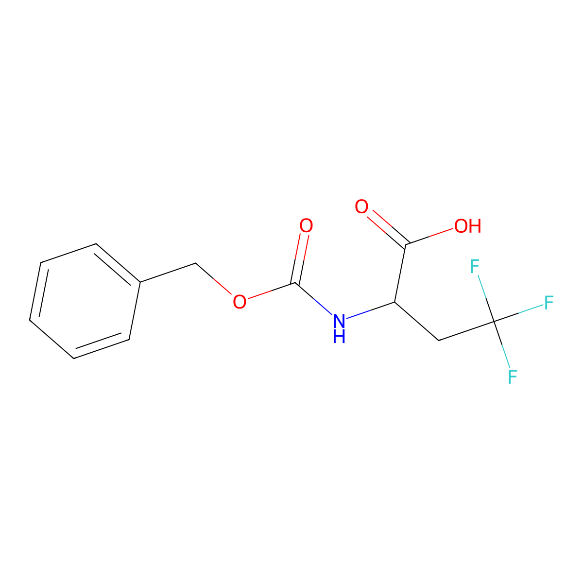 (2R)-2-{[(benzyloxy)carbonyl]amino}-4,4,4-trifluorobutanoic acid molecular structure, CAS 1194975-35-3