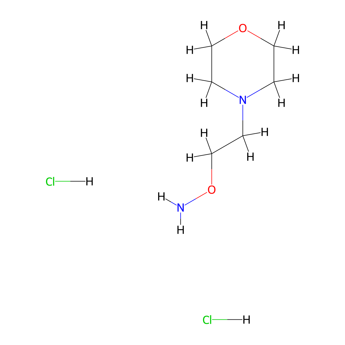 o-(2-Morpholinoethyl)hydroxylamine dihydrochloride molecular structure, CAS 1195-51-3