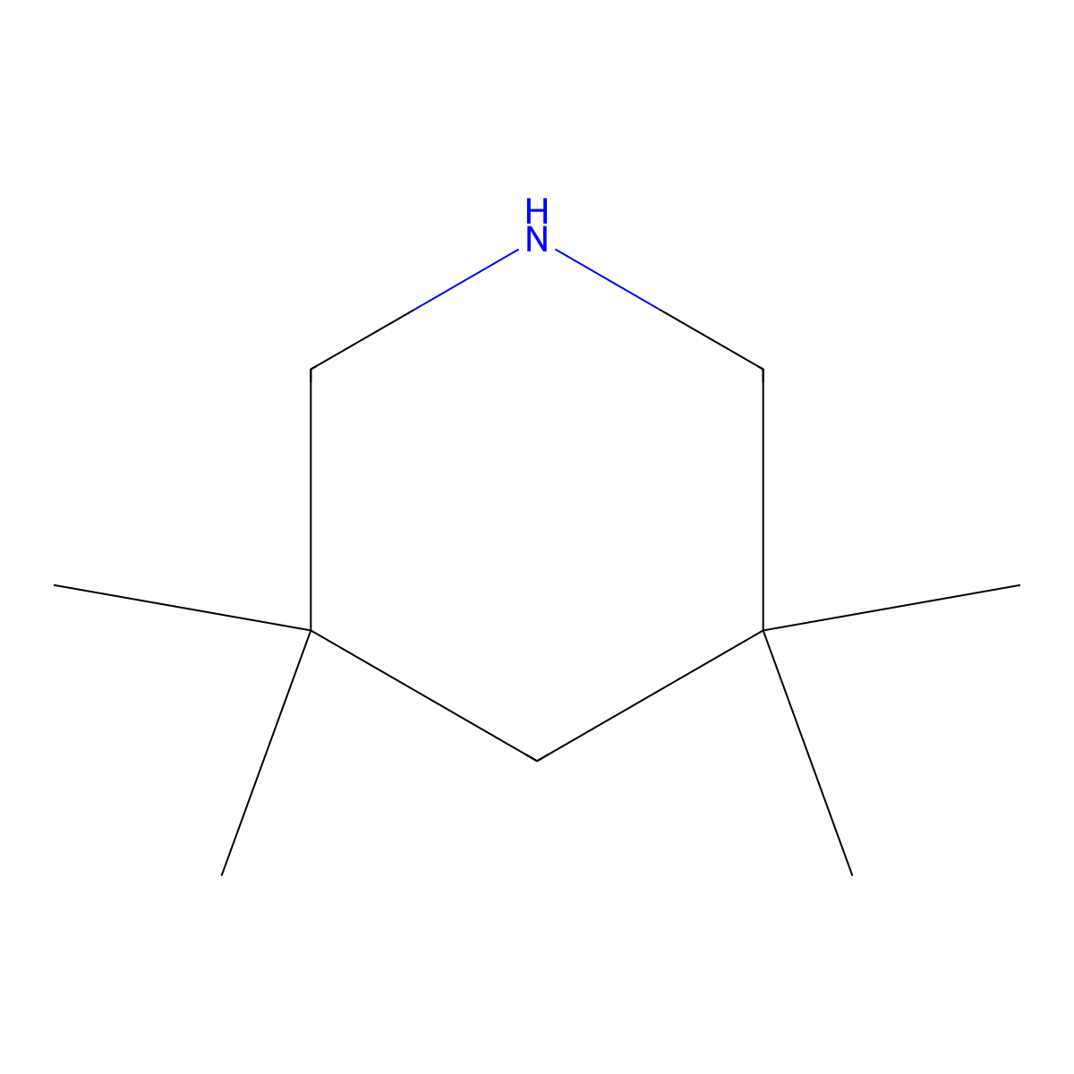3,3,5,5-Tetramethylpiperidine molecular structure, CAS 1195-56-8