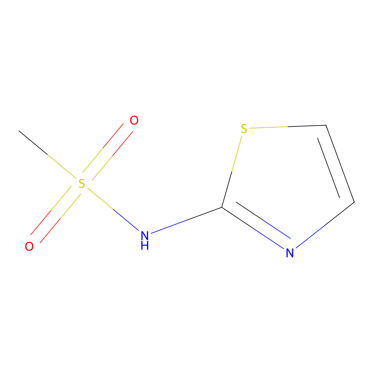 N-(1,3-thiazol-2-yl)methanesulfonamide molecular structure, CAS 1195-57-9