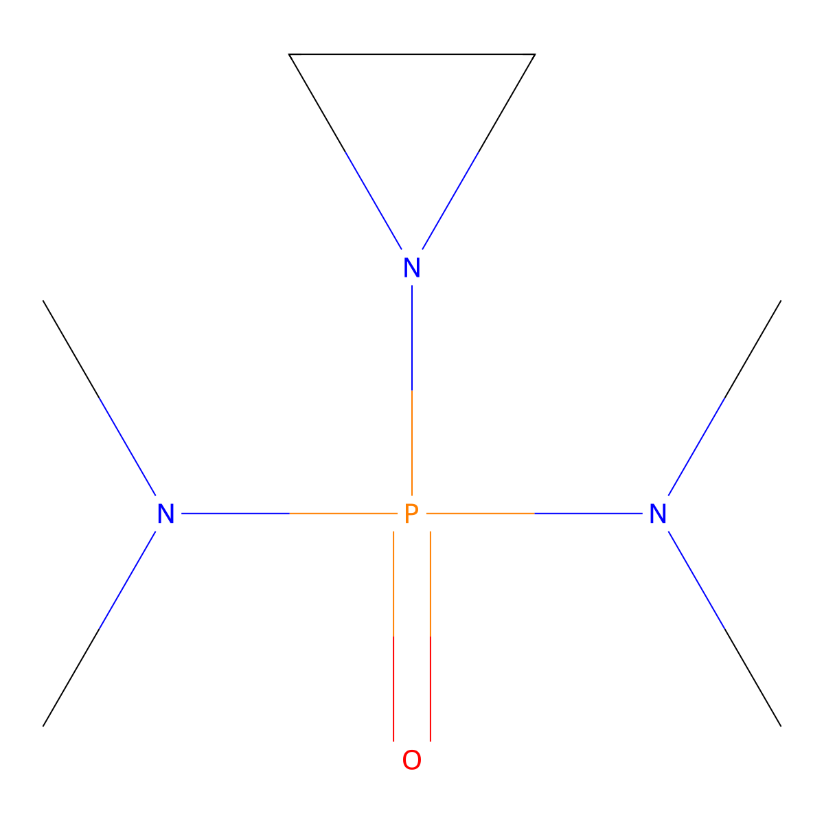 1-Aziridinylbis(dimethylamino)phosphine oxide molecular structure, CAS 1195-67-1