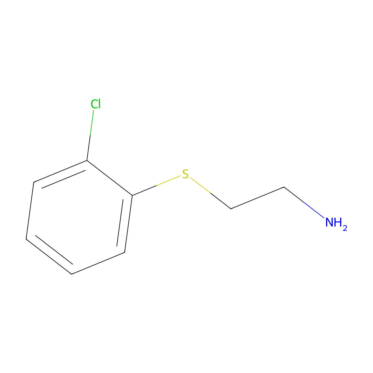 2-[(2-Chlorophenyl)sulfanyl]ethan-1-amine molecular structure, CAS 119511-41-0