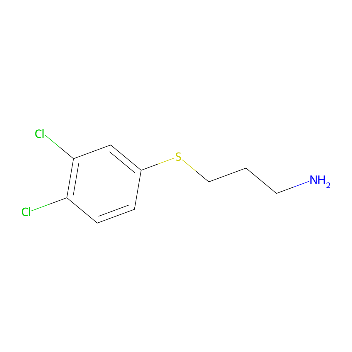 3-(3,4-Dichlorophenylthio) propan-1-amine molecular structure, CAS 119511-46-5