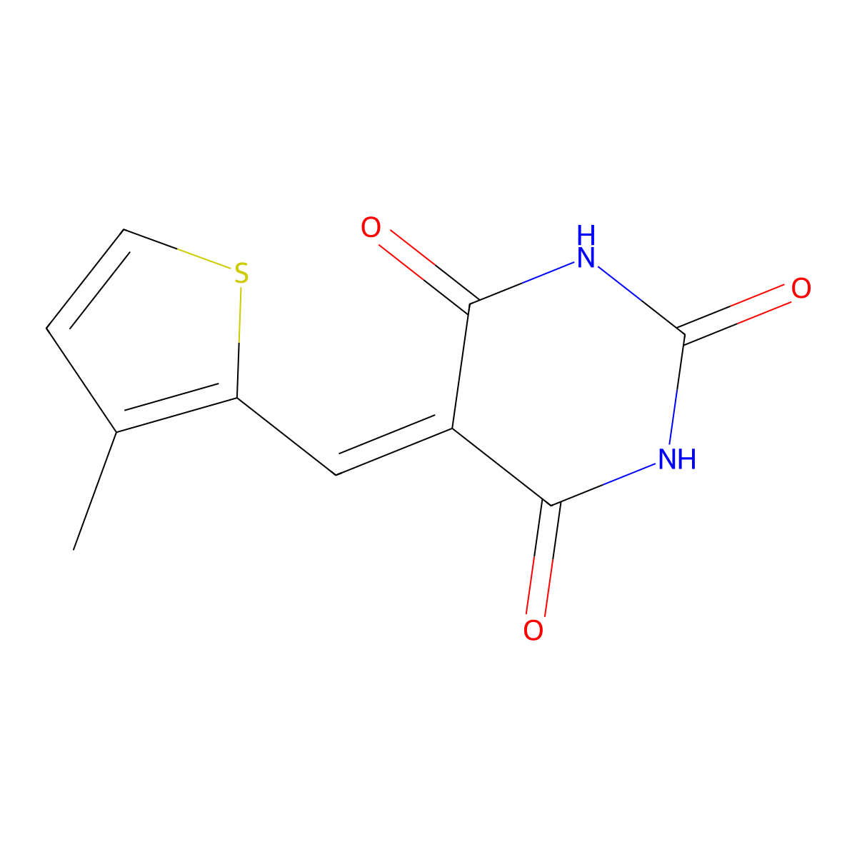 5-[(3-Methylthiophen-2-yl)methylidene]-1,3-diazinane-2,4,6-trione molecular structure, CAS 119513-45-0