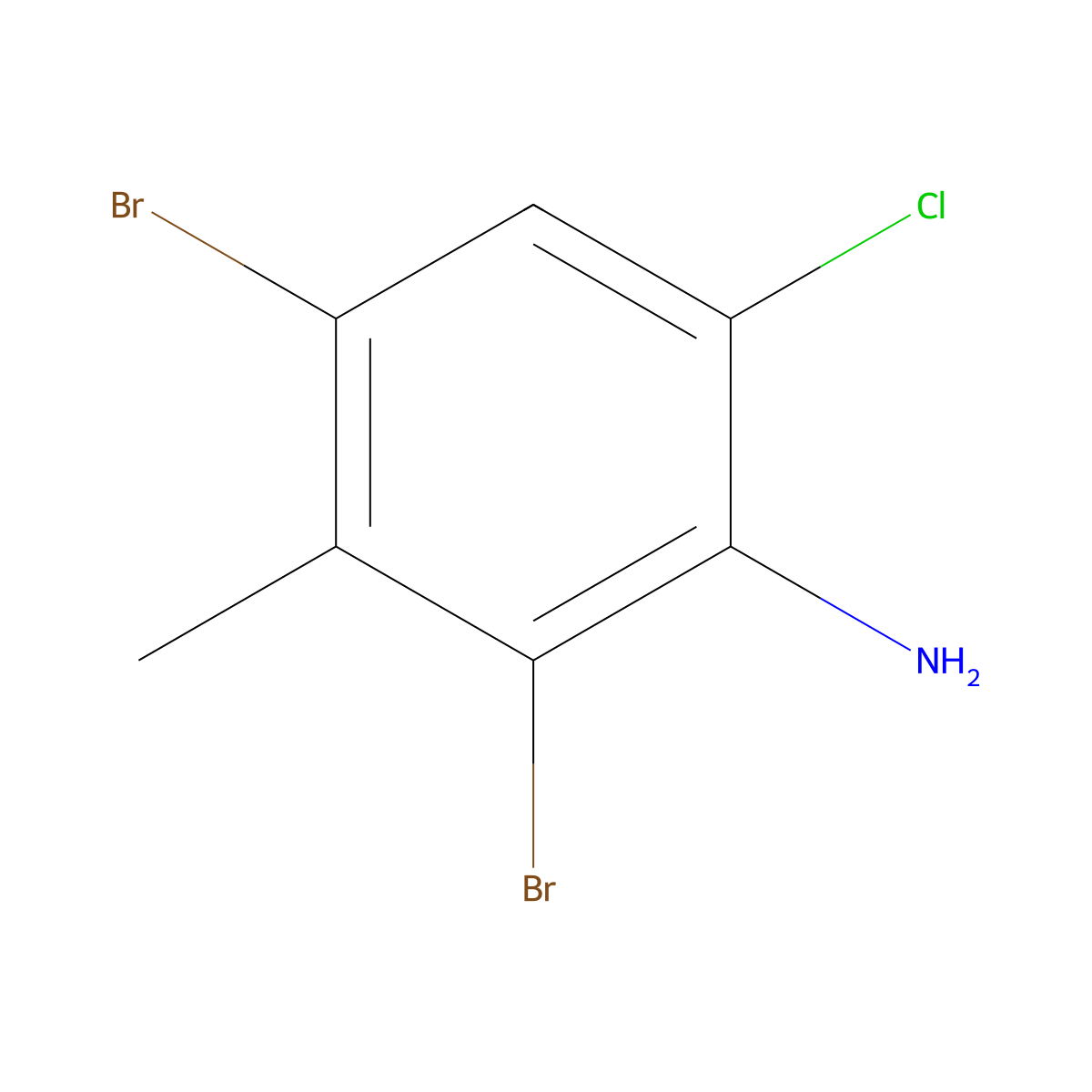 2,4-Dibromo-6-chloro-3-methylaniline molecular structure, CAS 1195139-59-3