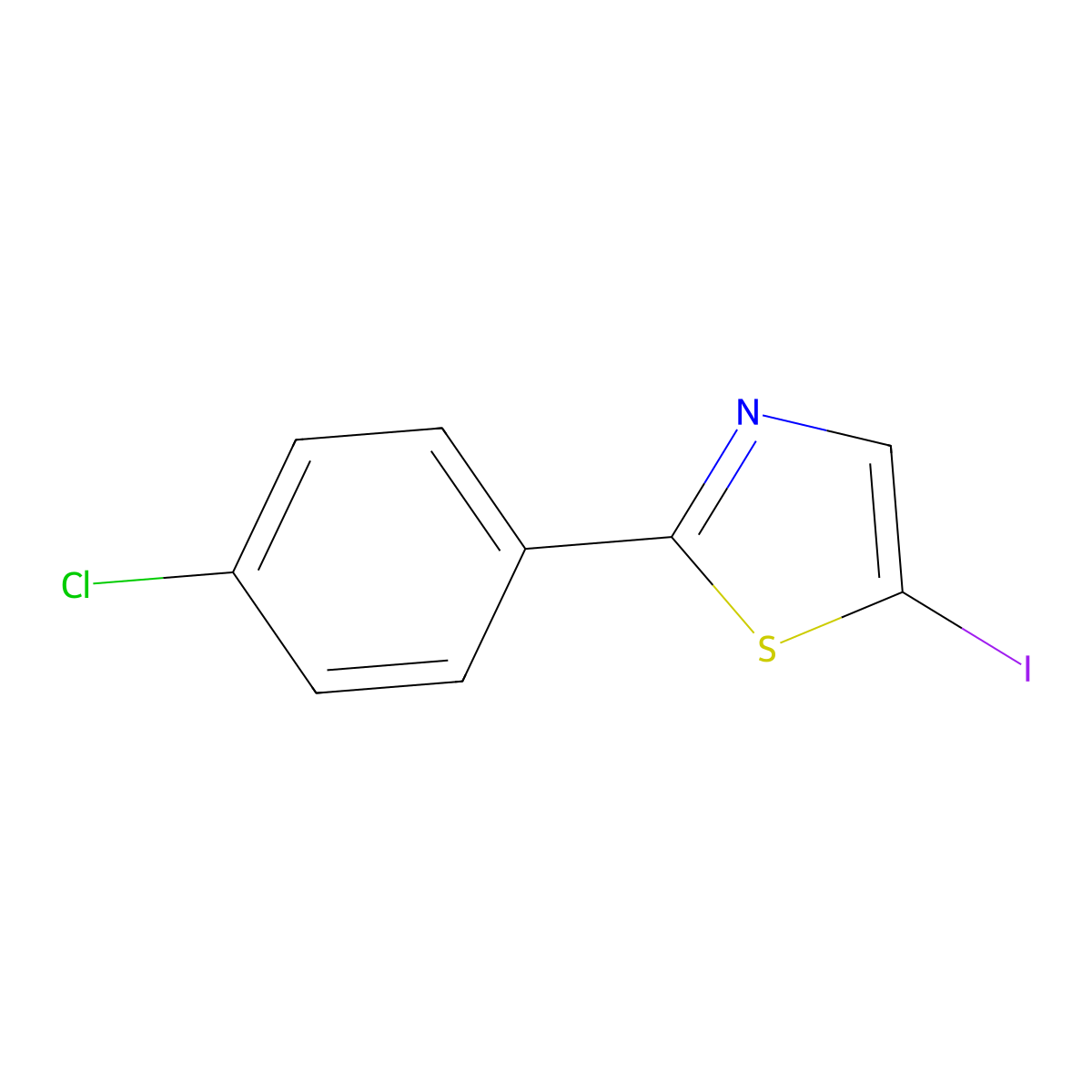 2-(4-Chlorophenyl)-5-iodothiazole molecular structure, CAS 119514-22-6