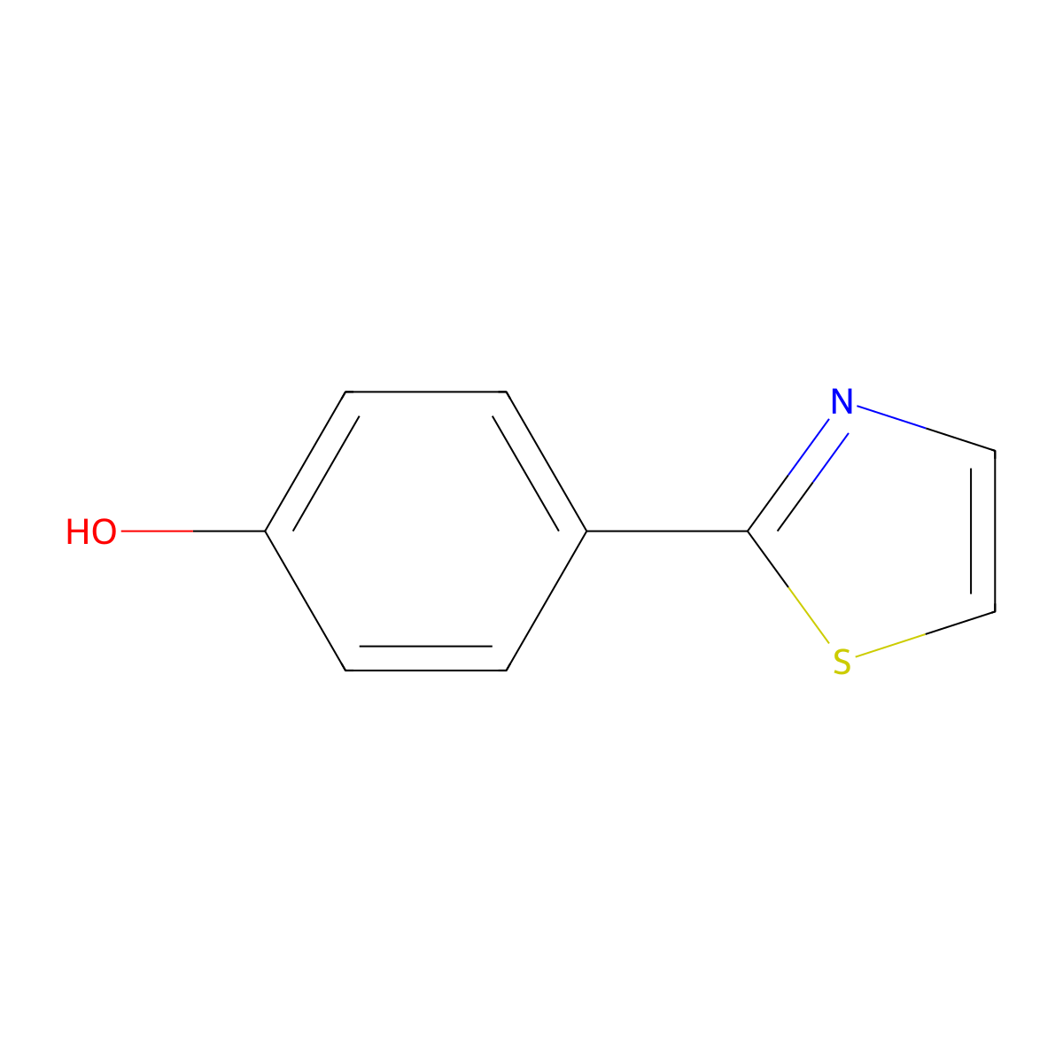 4-(1,3-Thiazol-2-yl)phenol molecular structure, CAS 119514-24-8