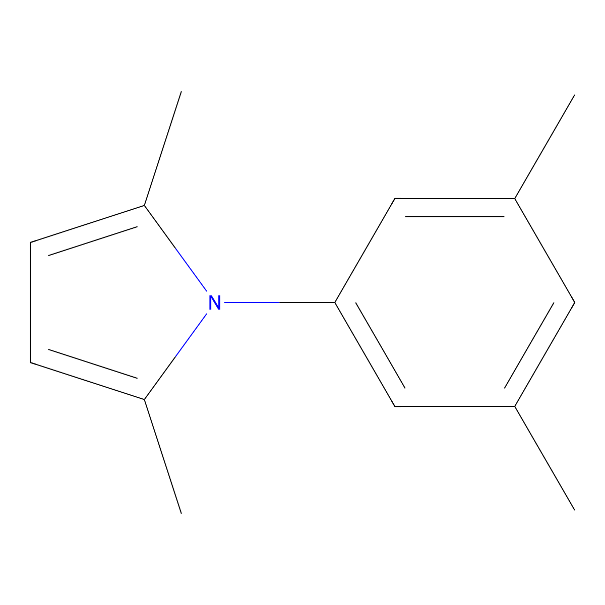 1-(3,5-dimethylphenyl)-2,5-dimethyl-1H-pyrrole molecular structure, CAS 119516-85-7