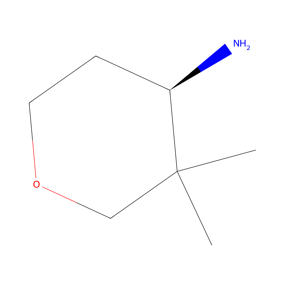 (4R)-3,3-Dimethyloxan-4-amine molecular structure, CAS 1195174-87-8