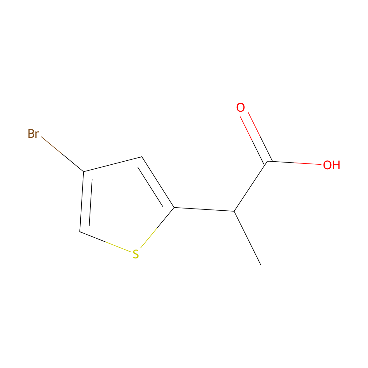 2-(4-Bromothiophen-2-yl)propanoic acid molecular structure, CAS 1195177-04-8