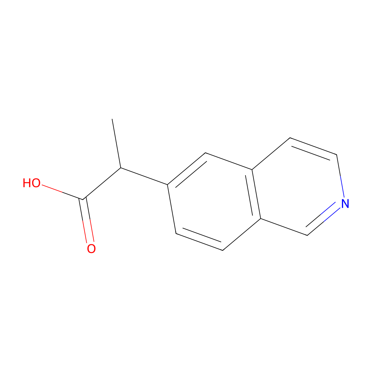 2-(Isoquinolin-6-yl)propanoic acid molecular structure, CAS 1195177-68-4
