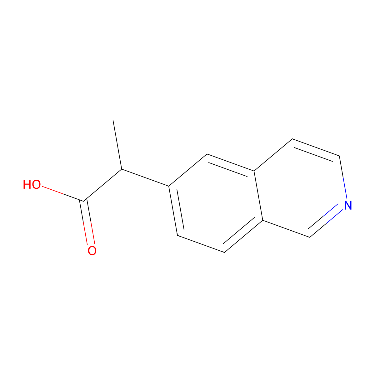 2-(Isoquinolin-6-yl)propanoic acid molecular structure, CAS 1195177-68-4