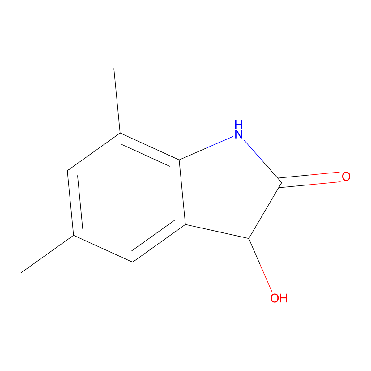 3-Hydroxy-5,7-dimethyl-2,3-dihydro-1H-indol-2-one molecular structure, CAS 1195186-48-1