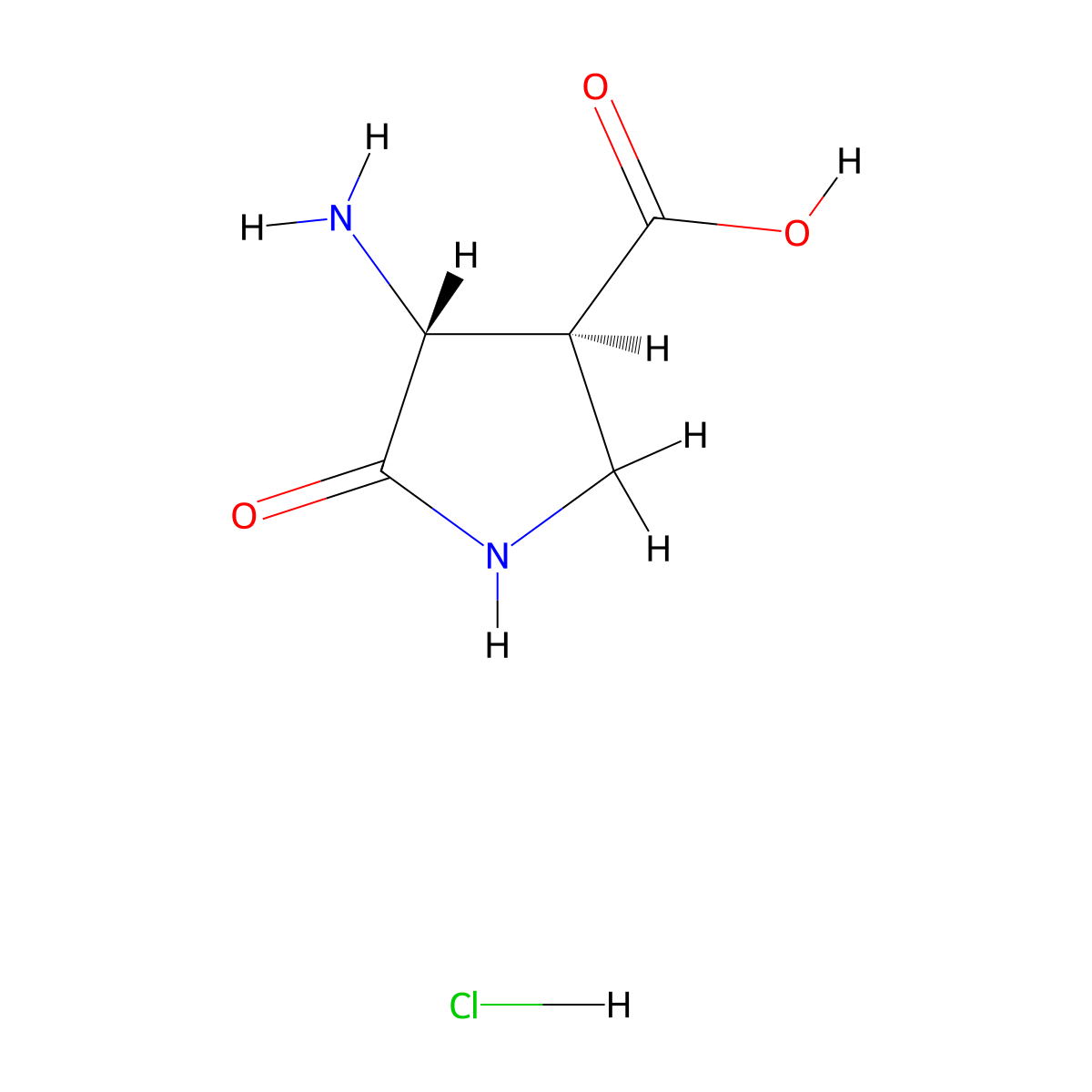 (3S,4R)-4-Amino-5-oxopyrrolidine-3-carboxylic acid;hydrochloride molecular structure, CAS 1195187-23-5