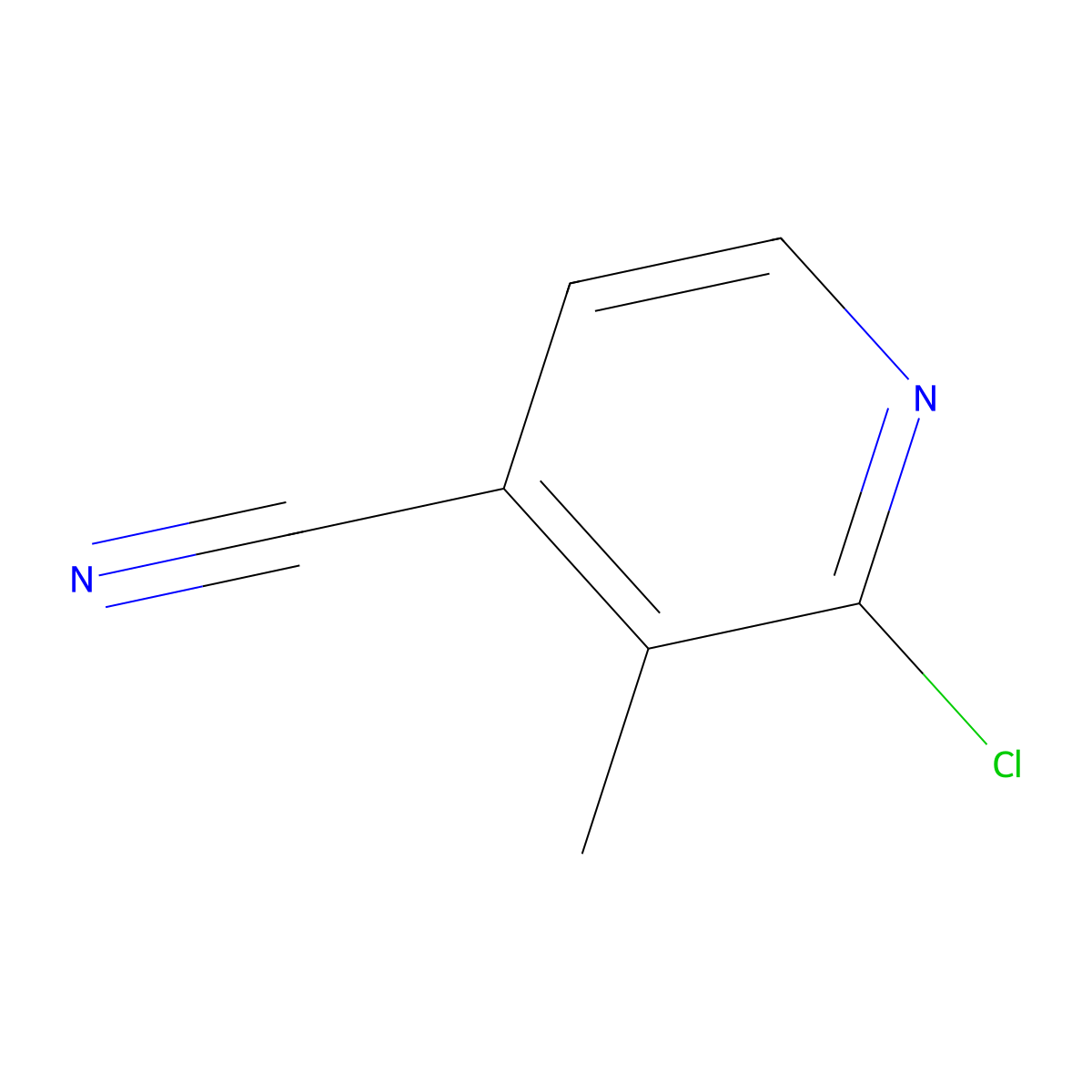 2-Chloro-3-methylisonicotinonitrile molecular structure, CAS 1195189-83-3